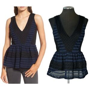 Chelsea28 – Sleeveless Crochet Peplum Zip Back Lined Top – Nordstrom – Small
